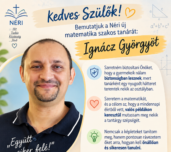 Bemutakozik a Néri új matematika szakos tanár 